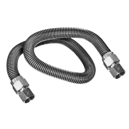 Flextron Gas Line Hose 1/2'' O.D. x 72'' Length 1/2" x 3/8" FIP Fittings, Stainless Steel Flexible Connector FTGC-SS38-72E